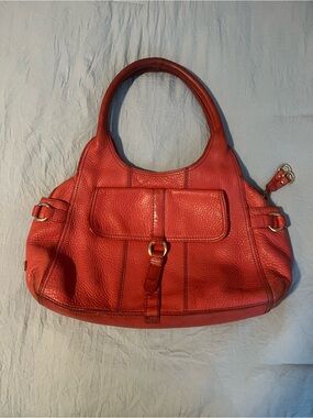 Orange Leather Shoulder Bag – Classic Women's Handbag
